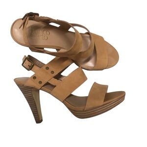 Franco Sarto Camel Strappy Heels 7.5